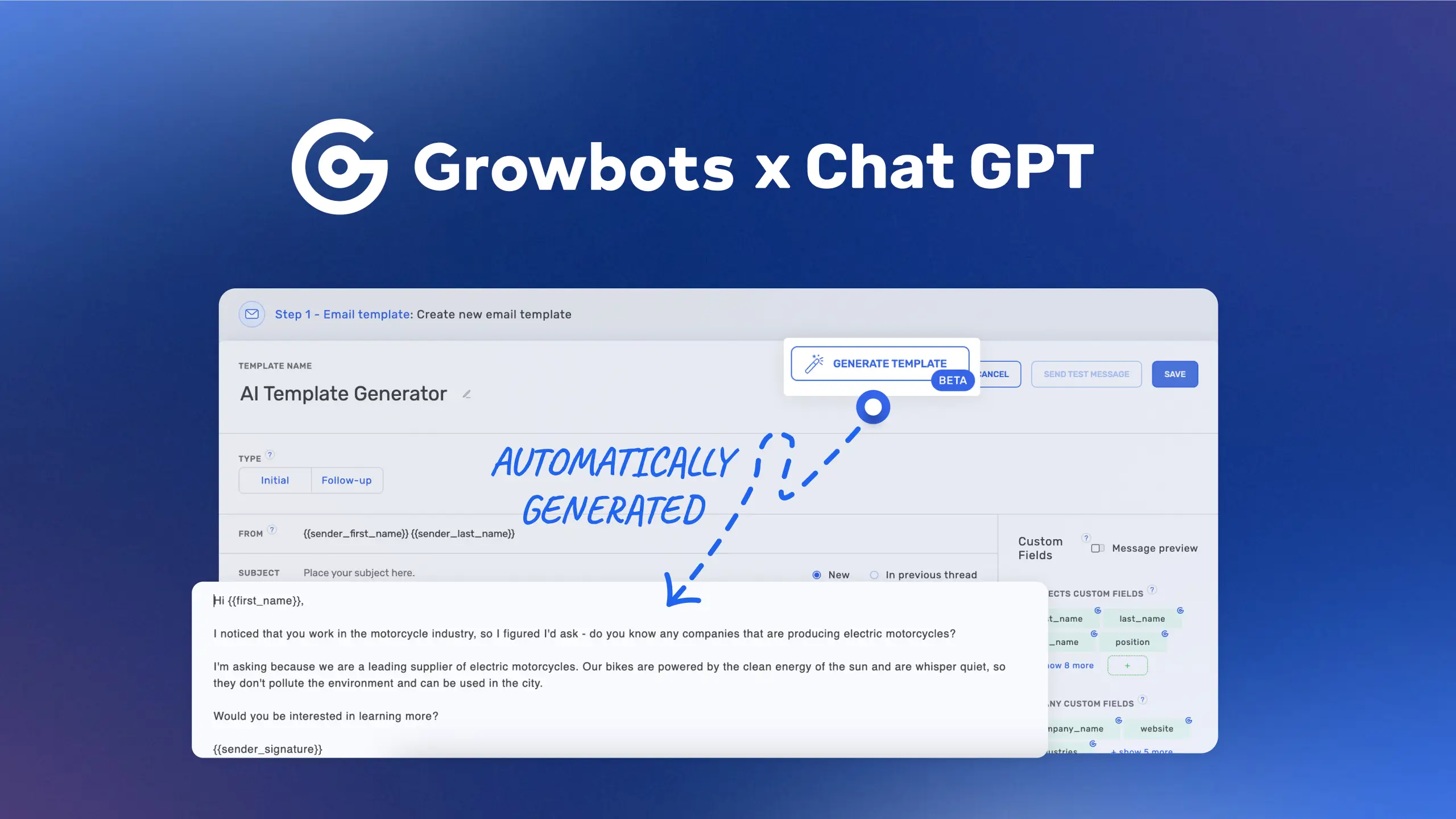 Generating cold emails with AI - AI Template Generator by Growbots